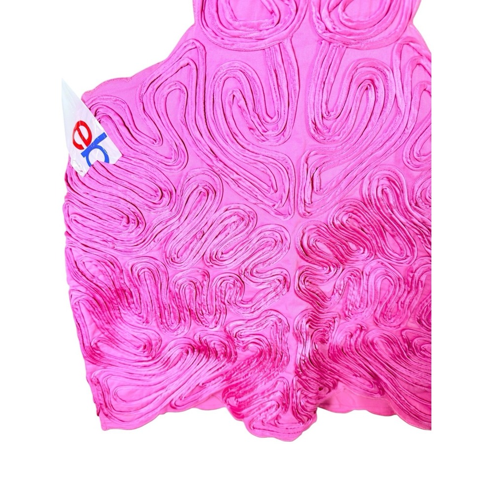 ASOS EDITION Embroidered Satin Cornelli Cut Out Mini Dress Pink Occasion Party - Picture 13 of 16